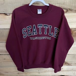 Seattle Crewneck Sweater, Scoop Neck Sweatshirt